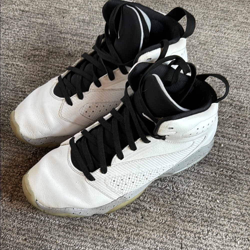Jordan White and Black High-Top Sneakers